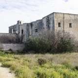 Masseria Caggiano: il maestoso seppur decadente edificio ci si presenta quasi inghiottito da ulivi, alberi e arbusti